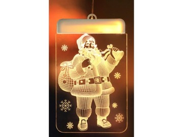 3D СВЕТОДИОДНЫЙ ВИТРАЖ УКРАШЕНИЕ ОКНА РОЖДЕСТВЕНСКИЕ СВЕТИЛЬНИКИ ДВУХСТОРОННИЕ С ПРИСОСКОЙ