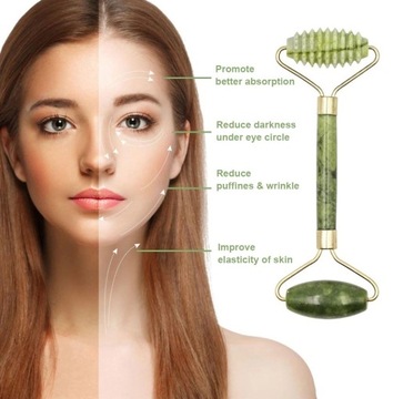 Жадеитовый массажер для лица + пластина Гуа Ша