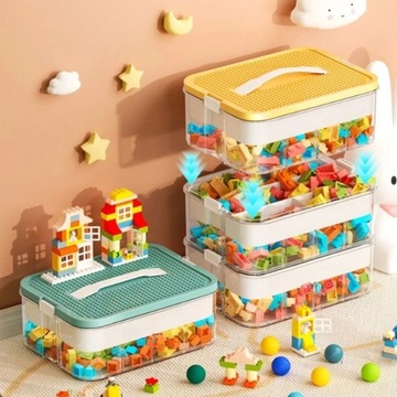 ЯЩИК ДЛЯ КИРПИЧЕЙ ПЛАСТИКОВЫЙ КОНТЕЙНЕР ДЛЯ LEGO С ОТДЕЛЕНИЯМИ 2 УРОВНЯ