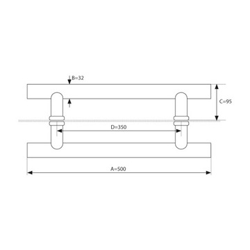 ДВЕРНАЯ РУЧКА ДВЕРНАЯ РУЧКА ANTABA GJM INOX 32X350 КОМПЛЕКТ