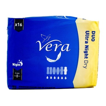 Podpaski Ultra NIGHT Dry Duo na Noc VERA 16 sztuk