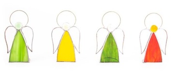 АНГЕЛ ВИТРАЖНАЯ ФИГУРКА АНГЕЛА 13см РАЗНЫЕ ЦВЕТА