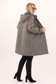 Женская куртка Parka с капюшоном большие переходные размеры длинные элегантные