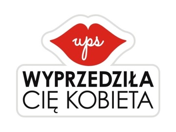Naklejka na auto szybę UPS WYPRZEDZIŁA CIĘ KOBIETA usta *16 cm