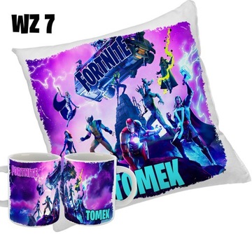 Zestaw FORTNITE KUBEK + PODUSZKA + IMIĘ RÓŻNE WZORY PREZENT
