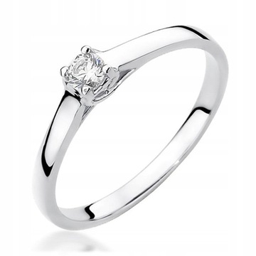 PIĘKNY ZŁOTY PIERŚCIONEK 585 z BRYLANTAMI 0,12ct