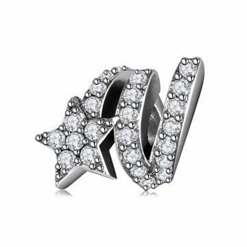 Zawieszka Charms Spirala Gwiazdka srebrna S925