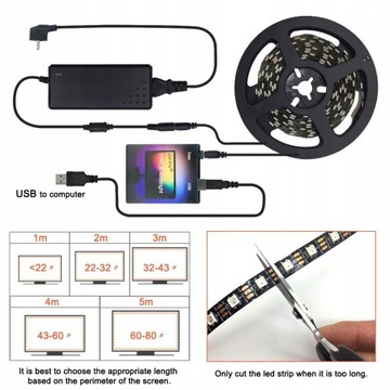 DIY Ambilight TV PC Dream Screen USB светодиодная лента