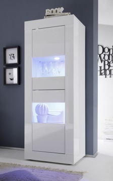 Witryna włoska BASIC lakier biały połysk 61x43x162