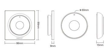 ПАНЕЛЬ MILIGHT ДИСТАНЦИОННАЯ CCT БЕЛАЯ K2 С МАГНИТОМ