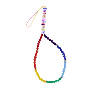 КУЛОН ДЛЯ ТЕЛЕФОНА, РАЗНОЦВЕТНЫЕ БУСЫ, Шнурок