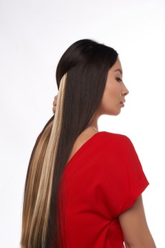 Doczepiane włosy Treski Clip in Proste 60 cm