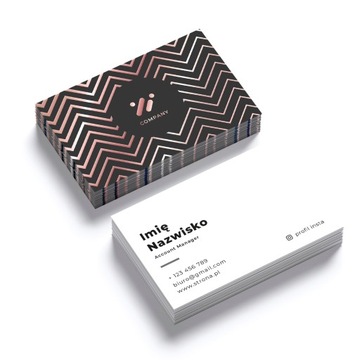 WIZYTÓWKI LUX + logo Rose Gold Różowe Złoto x250