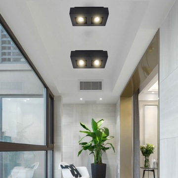 LAMPA SUFITOWA PLAFON LED OPRAWA NATYNKOWA CZARNA