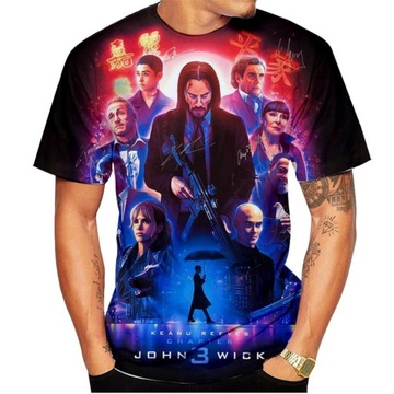Movie John Wick 3D T-shirt Keanu Reeves T-shirt,A