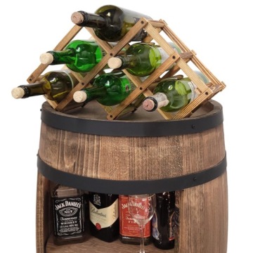 Деревянная бочка, светодиодный барный шкаф + винная стойка