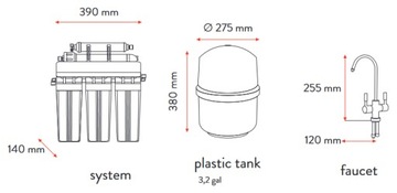 СИСТЕМА ОБРАТНОГО ОСМОСА RO6 OSMOTEC 75 GPD ФИЛЬТР ДЛЯ ВОДЫ С МИНЕРАЛИЗАТОРОМ