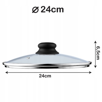 POKRYWA POKRYWKA ŻAROODPORNA SZKŁO NA GARNEK 24cm