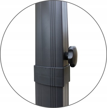 СКЛАДНОЙ САДОВЫЙ ЗОНТ ДЛЯ ТЕРРАСЫ 3х3М БОЛЬШОЙ СЕРЫЙ С КРЫШКОЙ