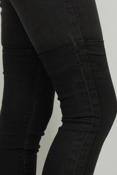 H&M Damskie Czarne Jeansowe Odcinane Spodnie Jeansy Skinny Rurki L 40