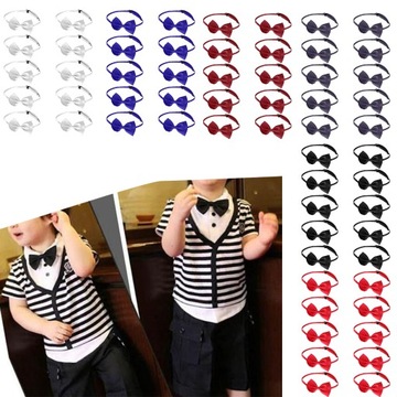 10 шт. Детские галстуки-бабочки для мальчиков и девочек на свадьбу и выпускной, галстуки-бабочки темно-синего цвета.