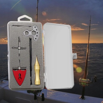 Набор инструментов для ремонта рыболовных катушек.