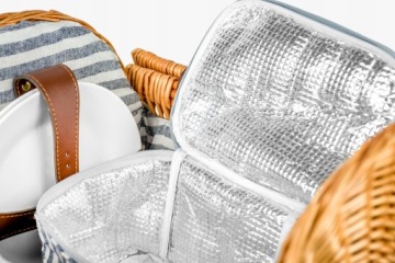 ПЛЕТЕНАЯ КОРЗИНКА ДЛЯ ПИКНИКА В ПОДАРОК ​​НА ПЛЕЧЕ, ЭЛЕГАНТНЫЙ НИКОЛАЙ-ЮБИЛЕЙ