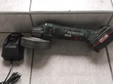 Szlifierka kątowa Parkside PWSA 20-Li zestaw