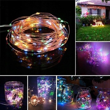 LAMPKI CHOINKOWE 20 LED KOLOROWE NA BATERIE DRUCIK LED AA