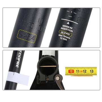 Велосипедный подседельный штырь из алюминиевого сплава, черный амортизатор 27,2 x 350 мм