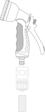 САДОВЫЙ ПИСТОЛЕТ ДЛЯ ПОРЫВКИ ВОДЫ, 7 ФУНКЦИЙ