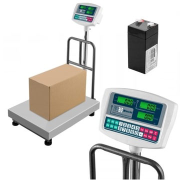 Waga magazynowa sklepowa elektroniczna do 300kg 40x50cm z oparciem na sklep