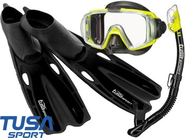 TUSA ZESTAW maska VISIO fajka SUCHY ZAWÓR płetwy UF0201 snorkeling ML 42-43