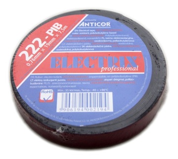 Taśma elektroizolacyjna samowulkanizująca 19mm x 7,5m ANTICOR
