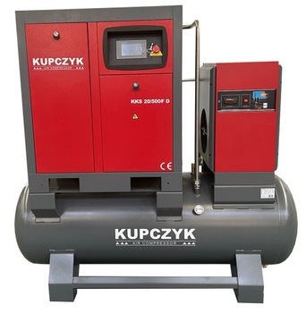 Kompresor śrubowy Kupczyk KKS 20/500 FD 2200 l/min 15 KW Falownik Osuszacz