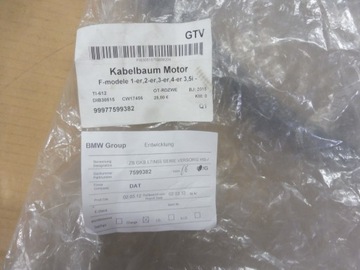 BMW F20 F21 F30 F31 F32 F34 F36 INSTALACE SVAZEK PŘÍVODY MOTORU 7599382