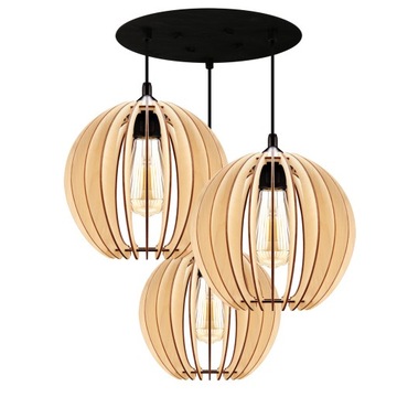 LAMPA WISZĄCA SUFITOWA ŻYRANDOL 3 RIZAR wood loft