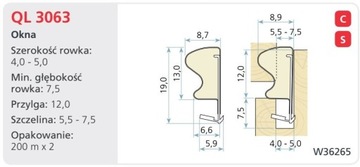 QLON QL3063 коричневый уплотнитель для деревянных окон