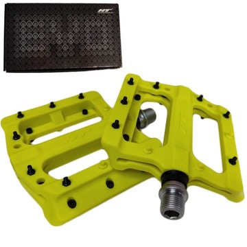 Pedały Rowerowe Platformowe HT PA01A - Neon Yellow # Dirt Pump Track MTB