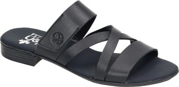 KLAPKI RIEKER - 900114-01 BLACK OBUWIE DAMSKIE