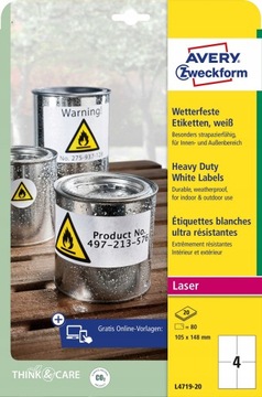 Etykieta poliestrowa Avery Zweckform 105 x 148mm