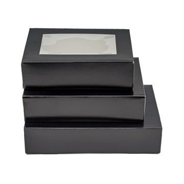 ЧЕРНАЯ коробка Контейнер-коробка упаковочная СУШИ ТОРТ 17х11,5х5см 10шт.