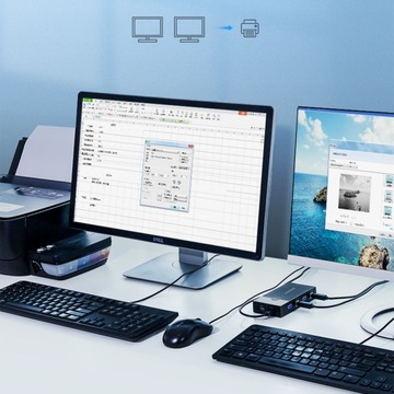 ПЕРЕКЛЮЧАТЕЛЬ ВИДЕО РАЗДЕЛИТЕЛЯ UGREEN KVM 2X VGA TO VGA USB-B 2.0