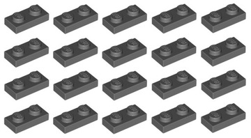 LEGO płytka 1x2 c. szara DBG 20 szt. 3023