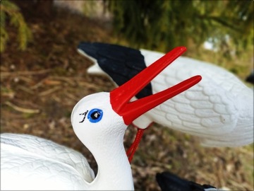 Декоративная садовая фигурка СЕМЬЯ АИСТА - МАТЬ С РЕБЕНКОМ