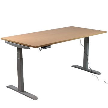 Biurko do domu biura CMB 160 x 80 szare buk elektryczne pamięć