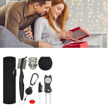 АКСЕССУАРЫ ДЛЯ ГОЛЬФА НАБОР ДЛЯ ГОЛЬФА МАРКЕР DIVOT 7 ЭЛЕМЕНТОВ.