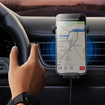 Держатель автомобиля Baseus для гравитационной решетки с беспроводным зарядным устройством