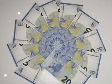 Банкноты 20 ЕВРО для развлечения и обучения, в упаковке 100 штук + БЕСПЛАТНО