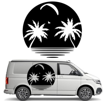 Nálepka Grafika na karavan a automobilový přívěs Padák Palmy 90x94